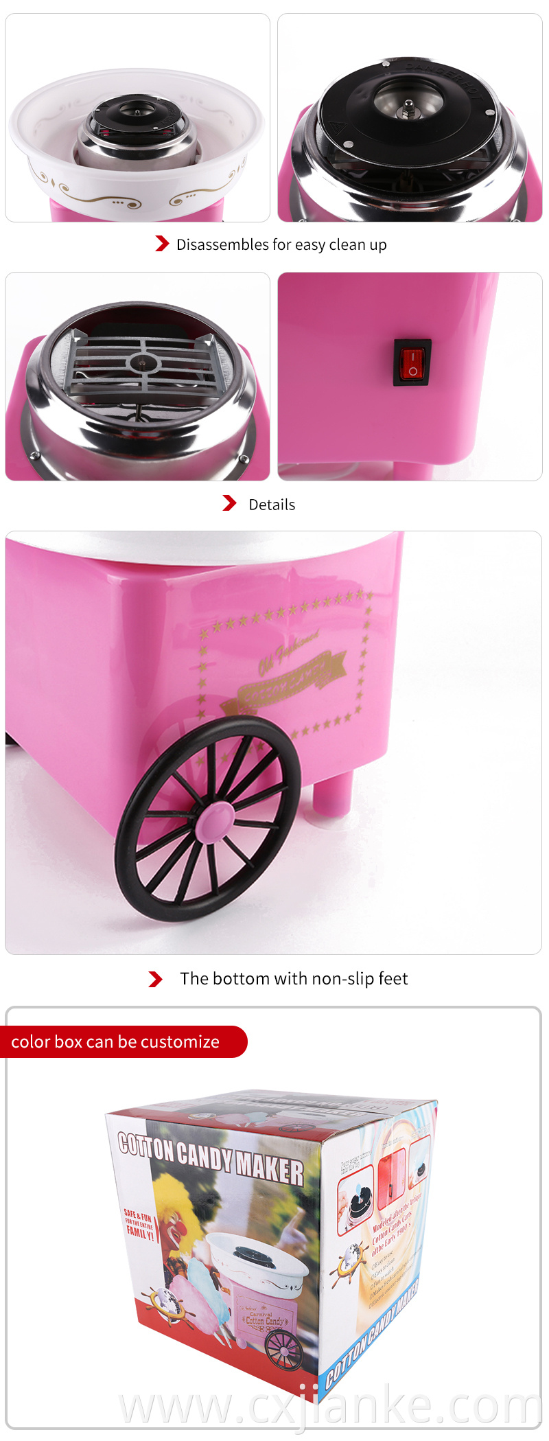 High Quality cotton candy floss machine candy cotton machine for home